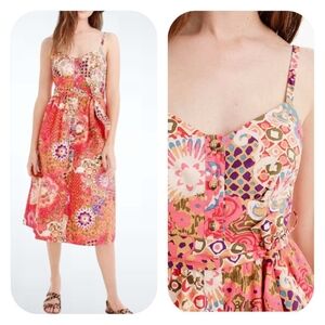 J. Crew Classic Midi Button Front, Size 4, Preppy, Artsy, Art Deco, Classic